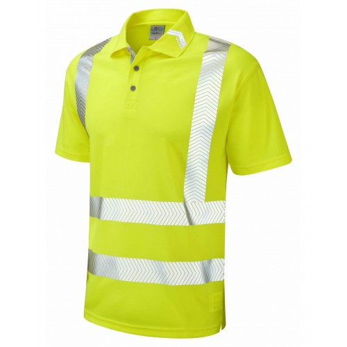 Leo Workwear Broadsands Class 2 Yellow Hi Vis Polo Shirt
